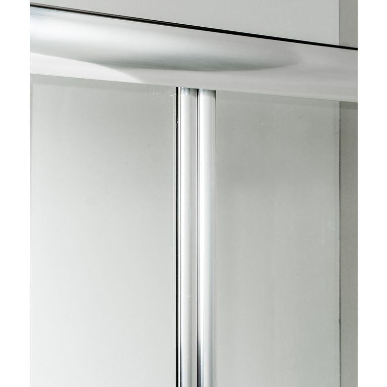 box doccia 65x165x65 cm 3 lati con 2 ante fisse e porta scorrevole trasparente