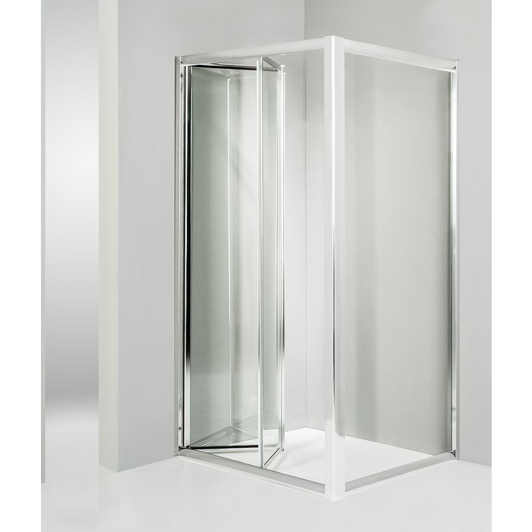 box doccia angolare anta fissa porta soffietto 85x80 cm trasparente