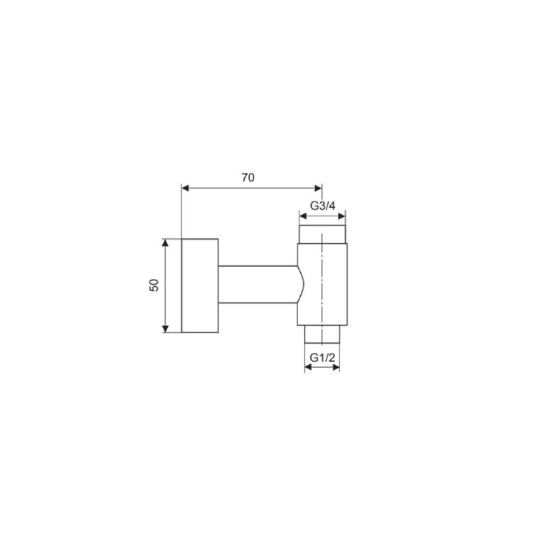 supporto inferiore in ottone per colonne con attacco esterno u 3/4'' -e 1/2'' - 3930