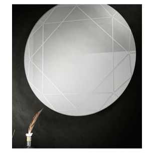 SPECCHIO CON DECORI INCISI ROTONDO 70 CM ART 1055-B SERIE LA PROGETTO