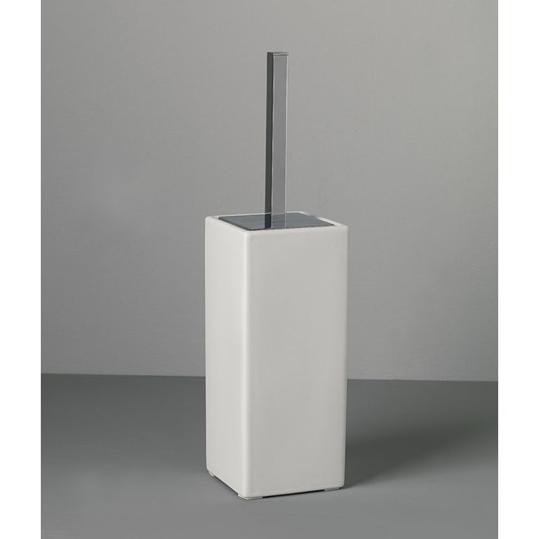scopino cromo e ceramica bianco 10,3 cm serie tube-cube capannoli