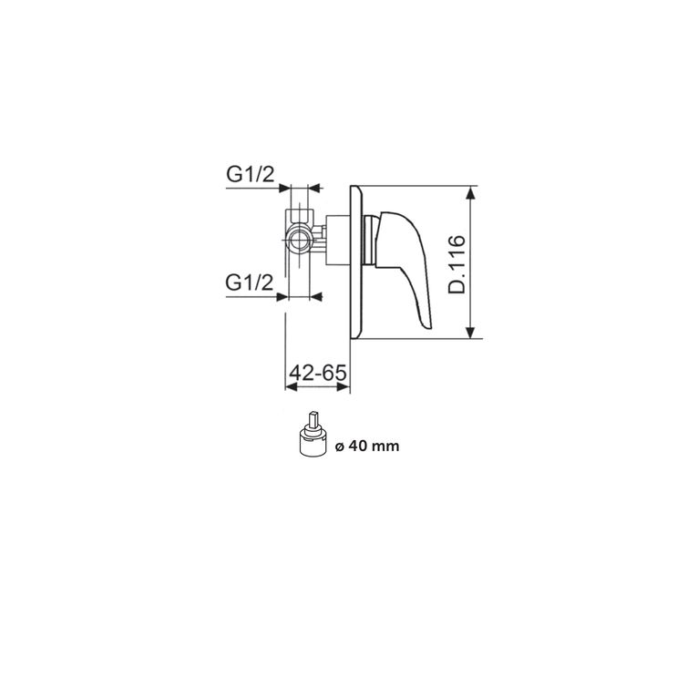 miscelatore monocomando incasso doccia start st40
