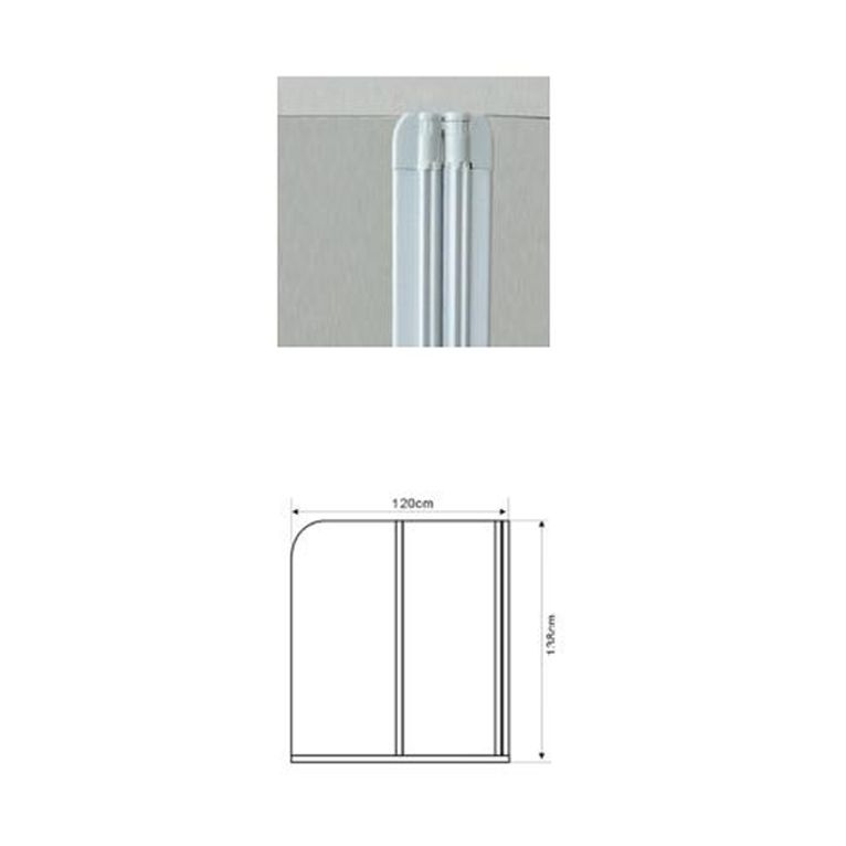 sopravasca 2 ante 120x138 cm  cristallo trasparente