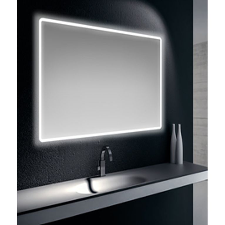specchiera 70x110 cm filo lucido cornice satinata retroilluminata su tutto il perimetro