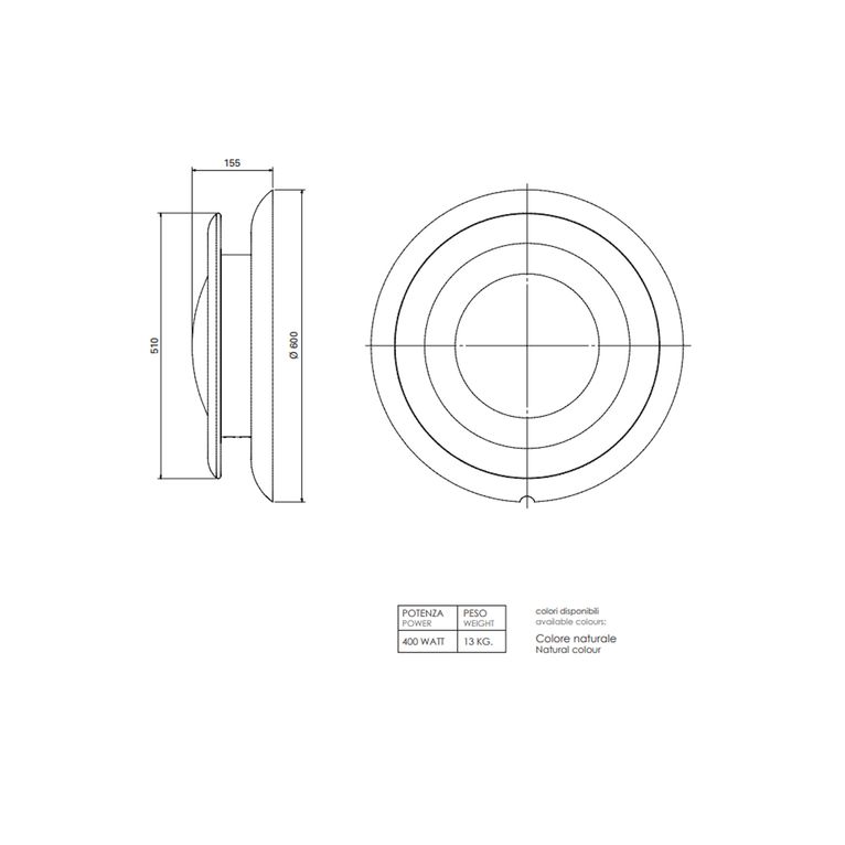 termoarredo elettrico a muro hom - terra 400