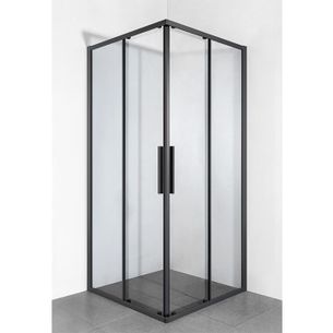 BOX DOCCIA ANGOLARE PORTA SCORREVOLE 69X119 CM TRASPARENTE SERIE DARK