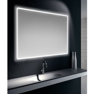 SPECCHIERA 70X110 CM FILO LUCIDO CORNICE SATINATA RETROILLUMINATA SU TUTTO IL PERIMETRO