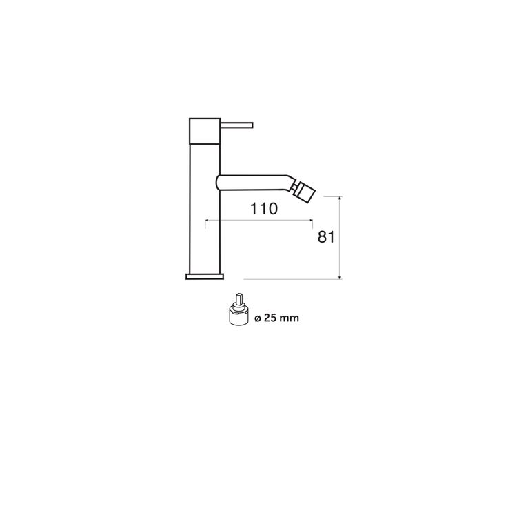 miscelatore monocomando bidet con scarico pop-up saturno ss30 slim
