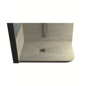 PIATTO DOCCIA ASIMMETRICO IN MARMO-RESINA 80X110 CM - ROCKY WOOD