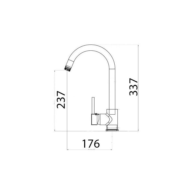 miscelatore cucina canna alta completo di flessibili serie mc
