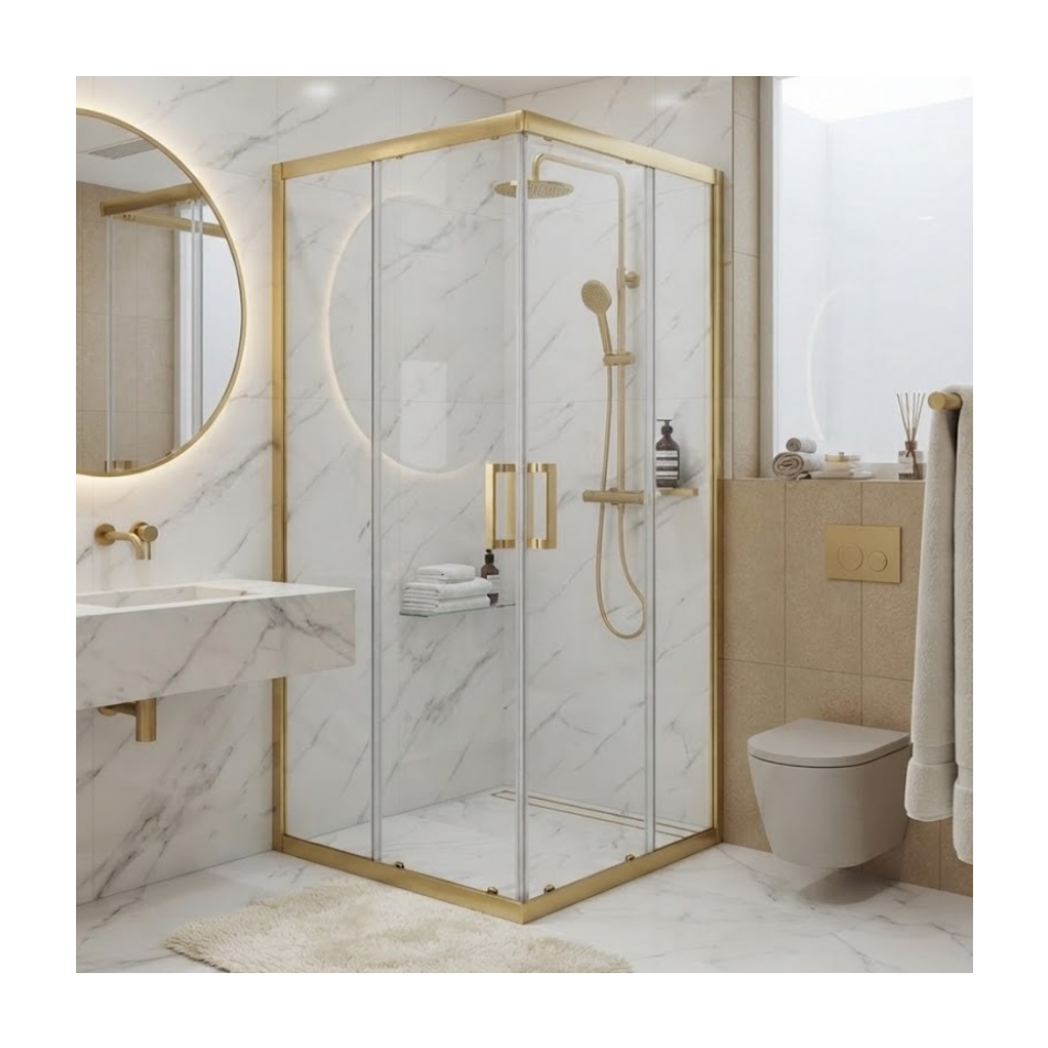 box-doccia-60x60-cm-angolare-porta-scorrevole-trasparente-dorato-serie-oro-gold
