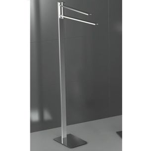 PIANTANA PORTA ASCIUGAMANI A 2 BRACCI ACCIAIO LUCIDO/SATINATO SERIE EASY CAPANNOLI 