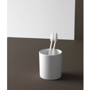 PORTA SPAZZOLINI CERAMICA BIANCO 8,5 CM SERIE TUBE-CUBE CAPANNOLI