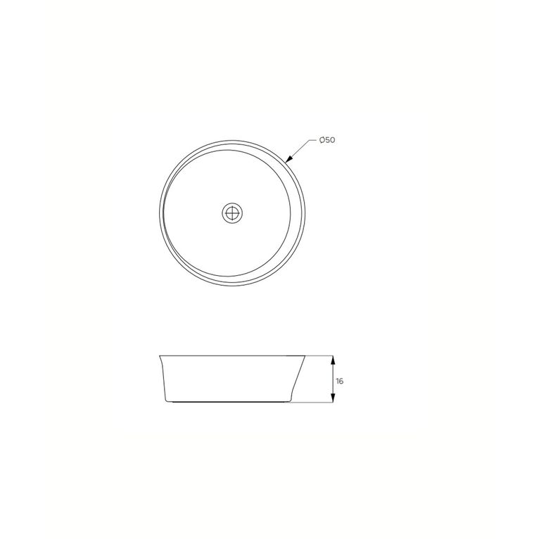 lavabo d'appoggio a libera installazione in solid surface ø 50 cm - revo