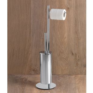 PIANTANA PORTAROTOLO CON SCOPINO CROMO SERIE HOOP CAPANNOLI