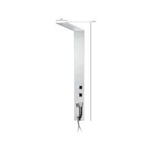 COLONNA DOCCIA INCASSO IN ACCIAIO INOX LUCIDO CON SOFFIONE A PIOGGIA E SOFFIONI LATERALI. DOTATA DI TERMOSTATICO,DEVIATORE,FLESSIBILE E DOCCETTA - 4003 INOX LUCIDO