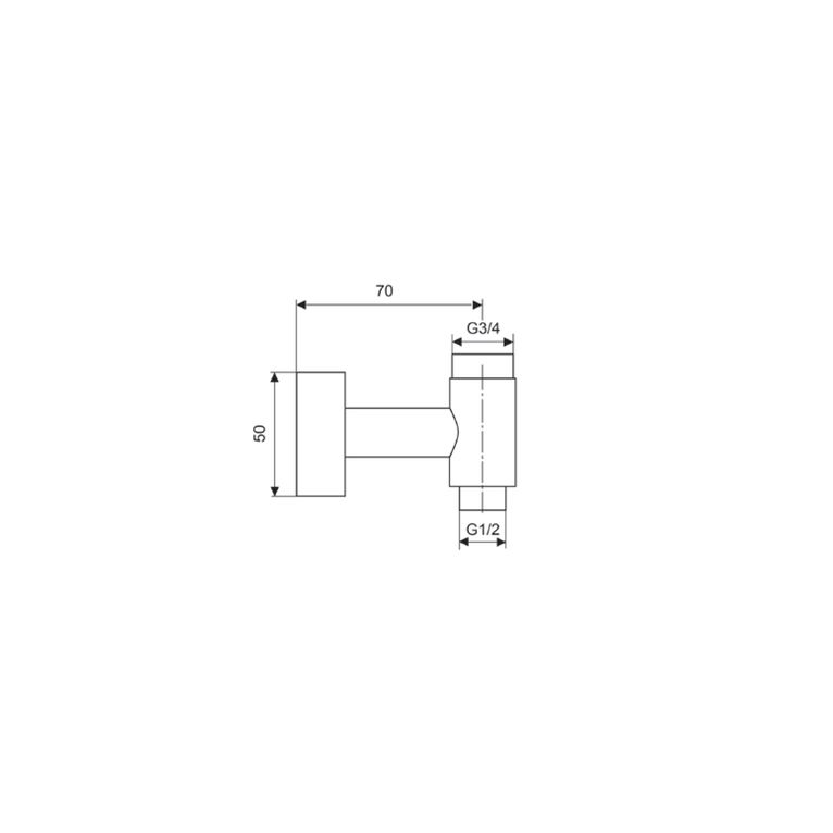 supporto inferiore in ottone per colonne con attacco esterno u 3/4'' -e 1/2'' - 3950