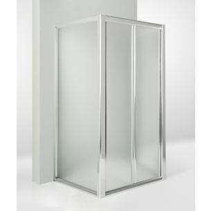 BOX DOCCIA 3 LATI CON 2 ANTE FISSE E PORTA A SOFFIETTO 95X70X95 CM OPACO