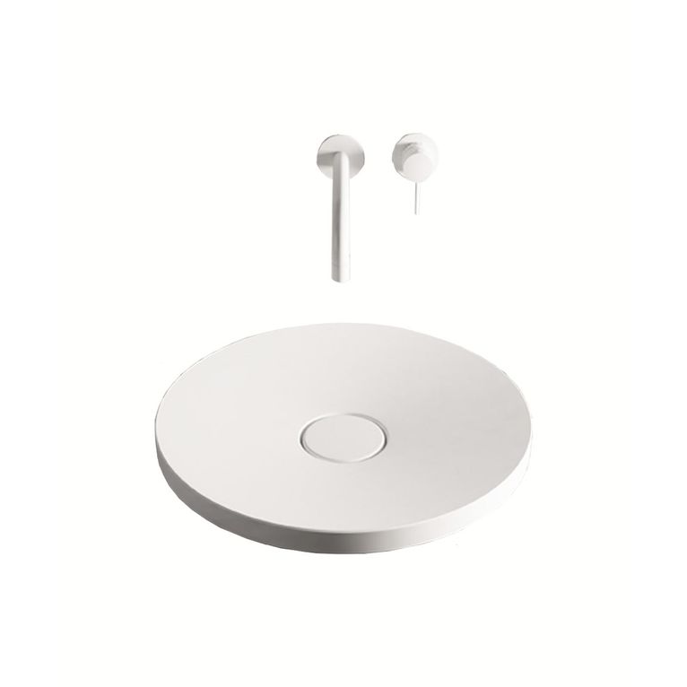 lavabo d'appoggio in luxolid ø 45 cm - zodiaq full moon
