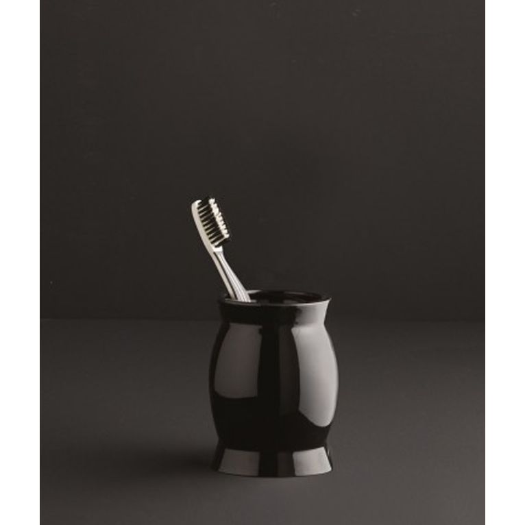 porta spazzolini ceramica nero serie cabaza capannoli