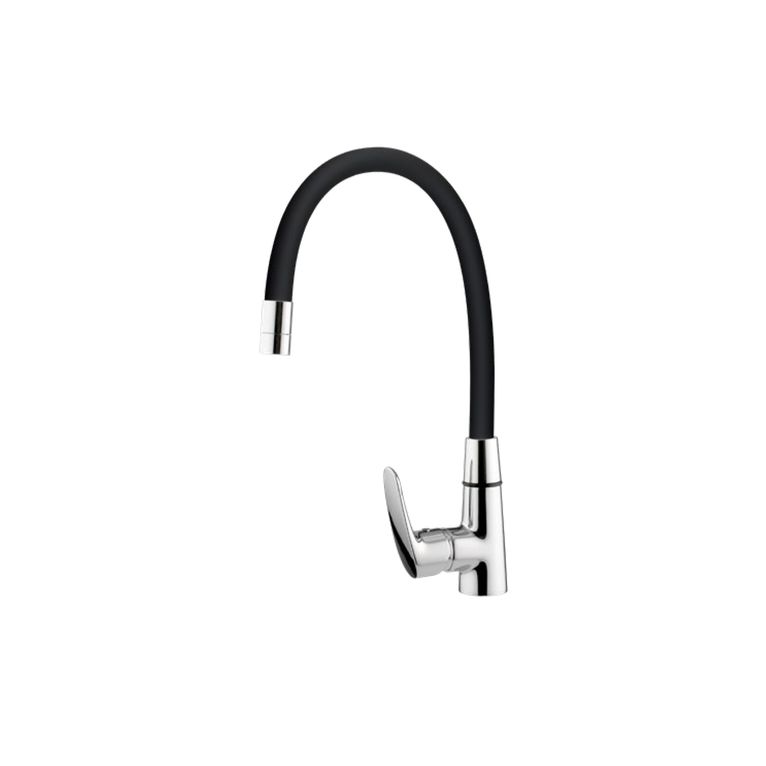 miscelatore monocomando cucina con canna snodata nera am719.5/10c
