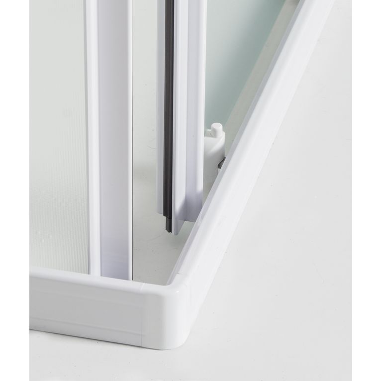 box doccia 65x80 cm angolare porta scorrevole opaco bianco