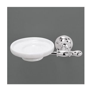 PORTASAPONE SINGOLO CROMO E CERAMICA BIANCO LINEA SERIE900 CAPANNOLI