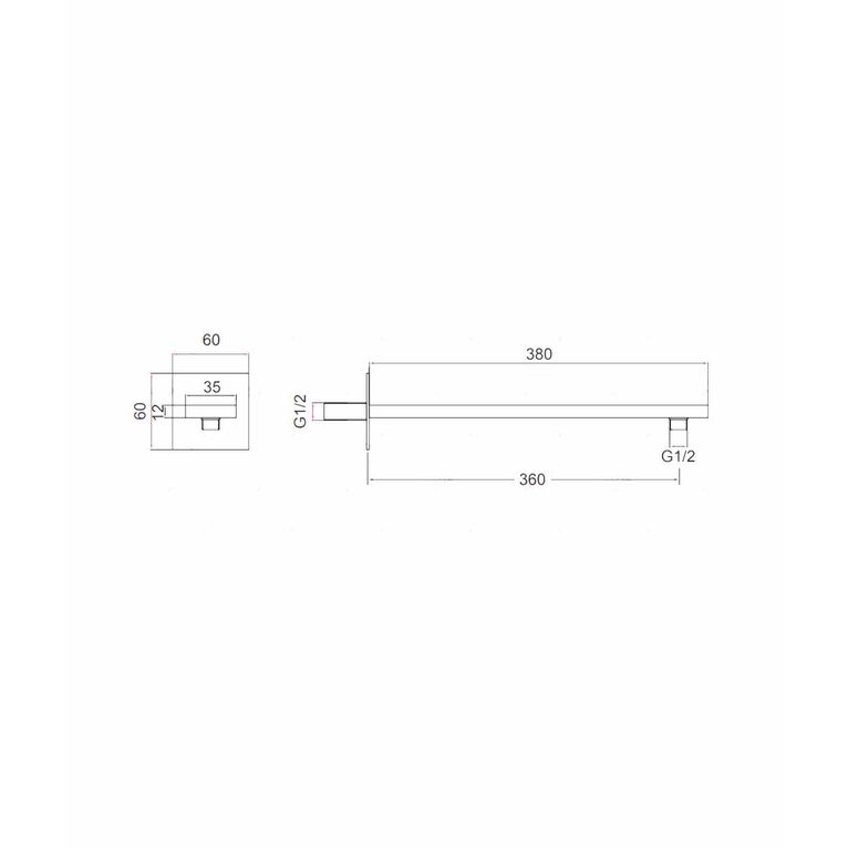 braccio doccia bd6053 in ottone serie sphera