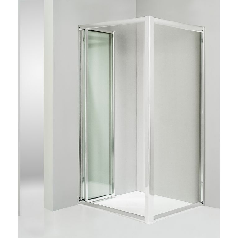 box doccia angolare anta fissa porta soffietto 85x80 cm trasparente