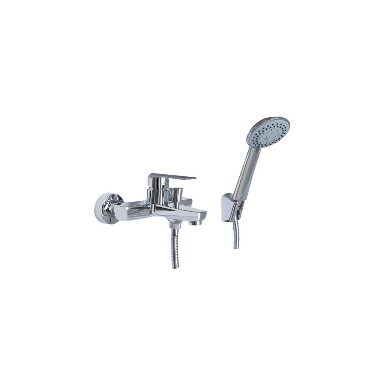 miscelatore vasca completo di kit doccia, flessibile, supporto e doccia multi getto serie hh