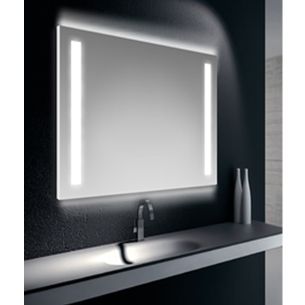 SPECCHIERA FILO LUCIDO REVERSIBILE 60X80 CM FASCE RETROILLUMINATE E ILLUMINAZIONE UPDOWN LED 