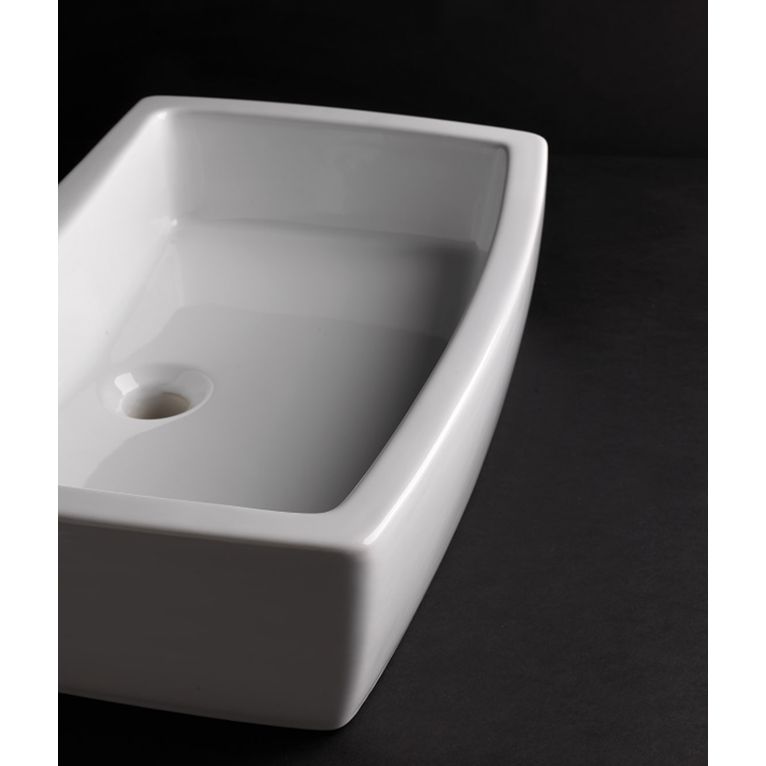 lavabo d'appoggio o sospeso 70x47 cm con piano rubinetteria axa - x-tre