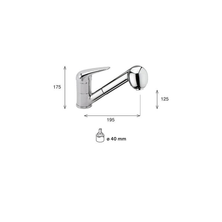 miscelatore monocomando cucina con doccia enstraibile fusion fn70 deb