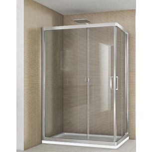 BOX DOCCIA ANGOLARE PORTA SCORREVOLE 80X80 CM TRASPARENTE ALTEZZA 190 CM SERIE F