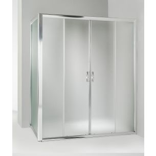 BOX DOCCIA 3 LATI CON 2 ANTE FISSE E PORTA SCORREVOLE 70X180X70 CM OPACO