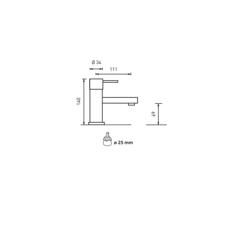 miscelatore monocomando lavabo con scarico click-clack nero opaco minimal mn20