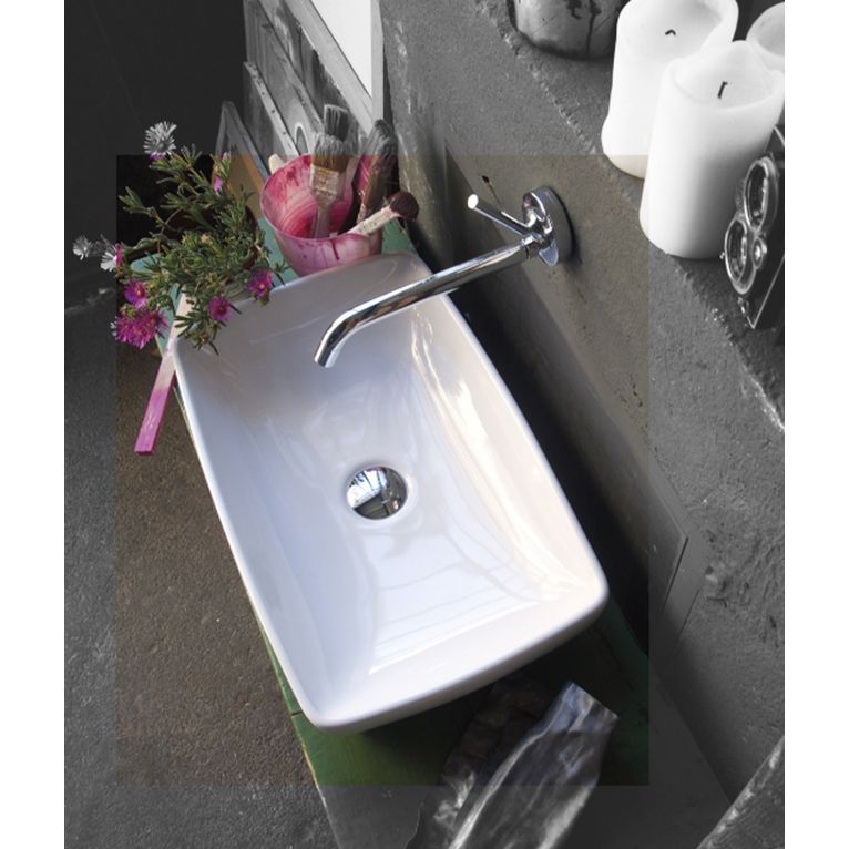 lavabo d'appoggio o sottopiano senza piano rubinetteria 50x32 axa - h10