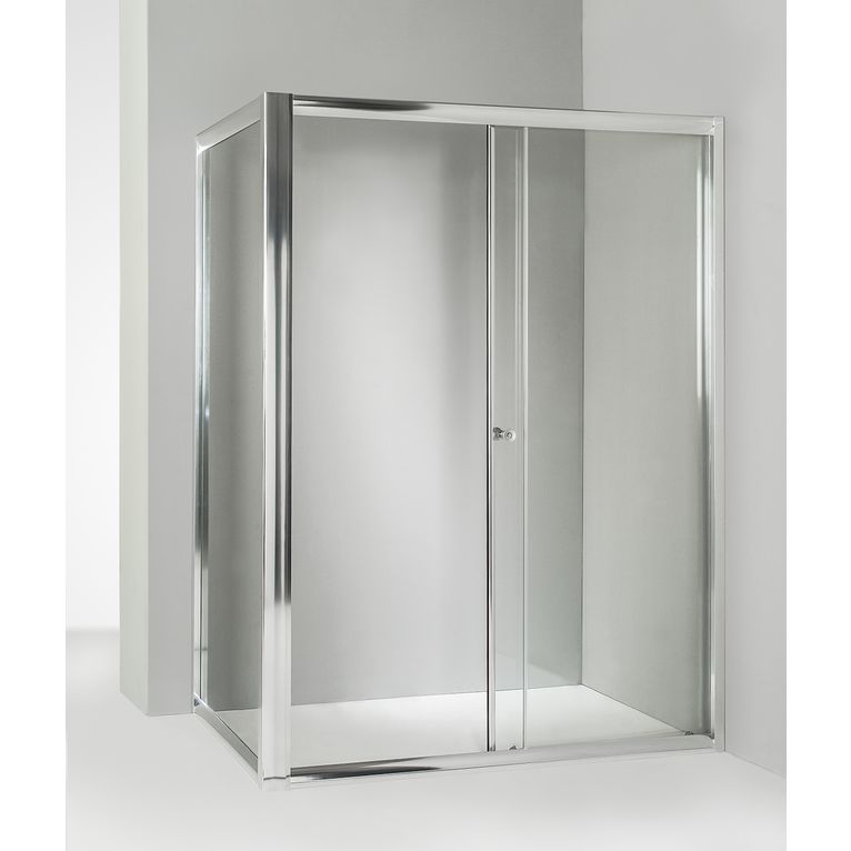 box doccia angolare anta fissa porta scorrevole 65x95 cm trasparente