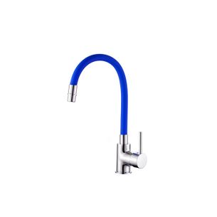 MISCELATORE CUCINA CANNA FLESSIBILE E GIREVOLE COLORE BLU COMPLETO DI FLESSIBILI SERIE MC