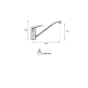 MISCELATORE MONOCOMANDO CUCINA FUSION FN70 CB