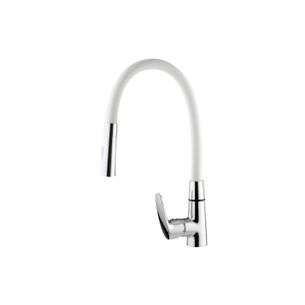 MISCELATORE MONOCOMANDO CUCINA CON CANNA SNODATA BIANCA CON DOCCETTA 2 GETTI AM719.5/11B