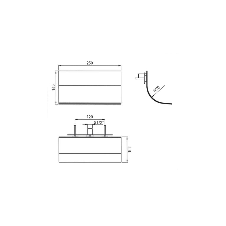 elegante cascata a muro curva 6085 tucano - inox