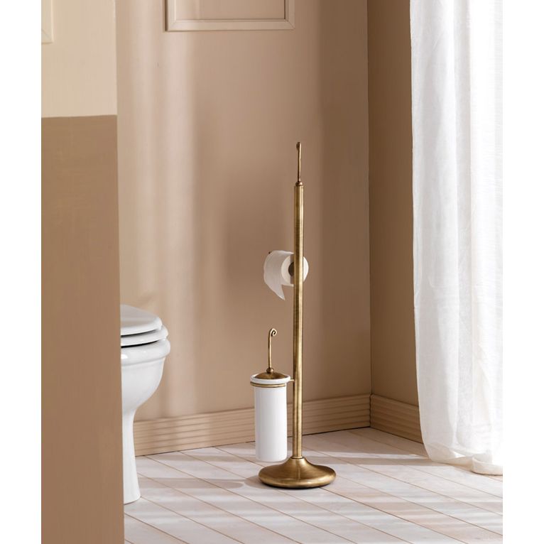 piantana portarotolo con scopino bronzo satinato serie retro' capannoli