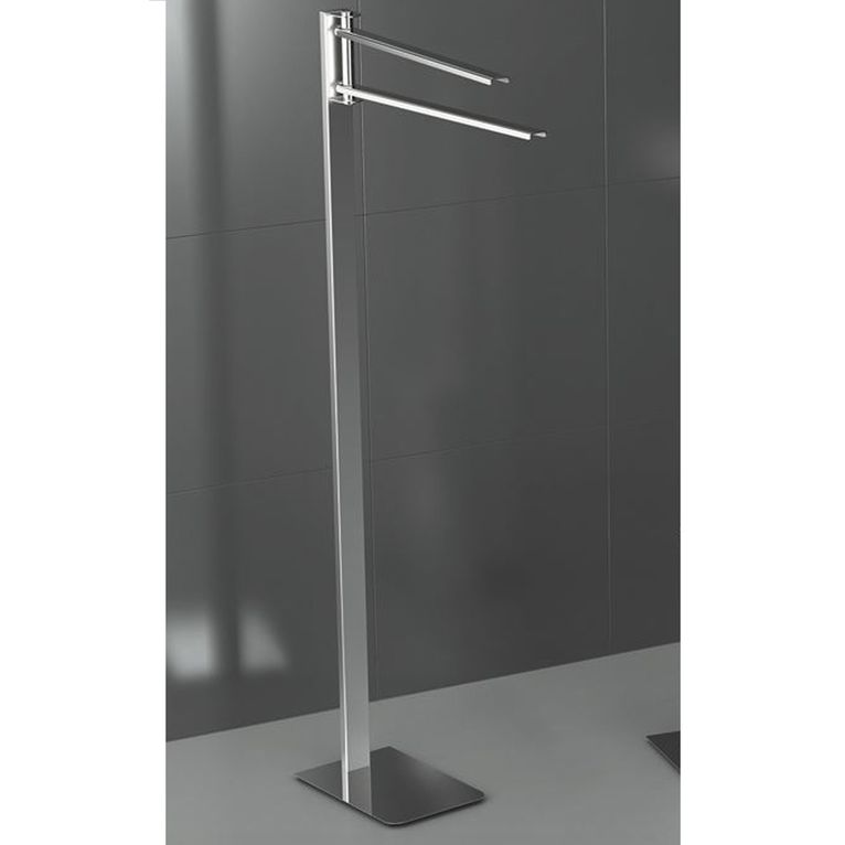 piantana porta asciugamani a 2 bracci acciaio lucido/satinato serie easy capannoli 
