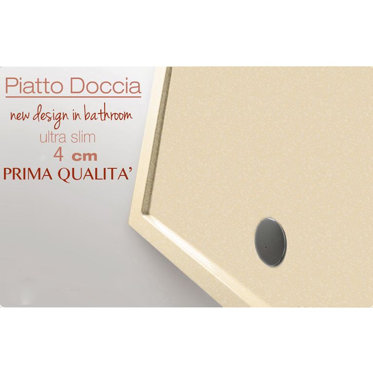 piatto doccia 60x60 cm altezza 4 cm colore crema