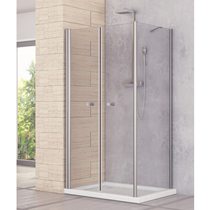 BOX DOCCIA ANGOLARE ANTA FISSA PORTA SALOON MISURA 90X90 CM TRASPARENTE