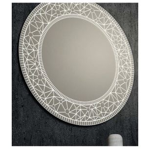 SPECCHIO CON DECORI SATINATI ROTONDO  70 CM ART 1016-A SERIE LA PROGETTO