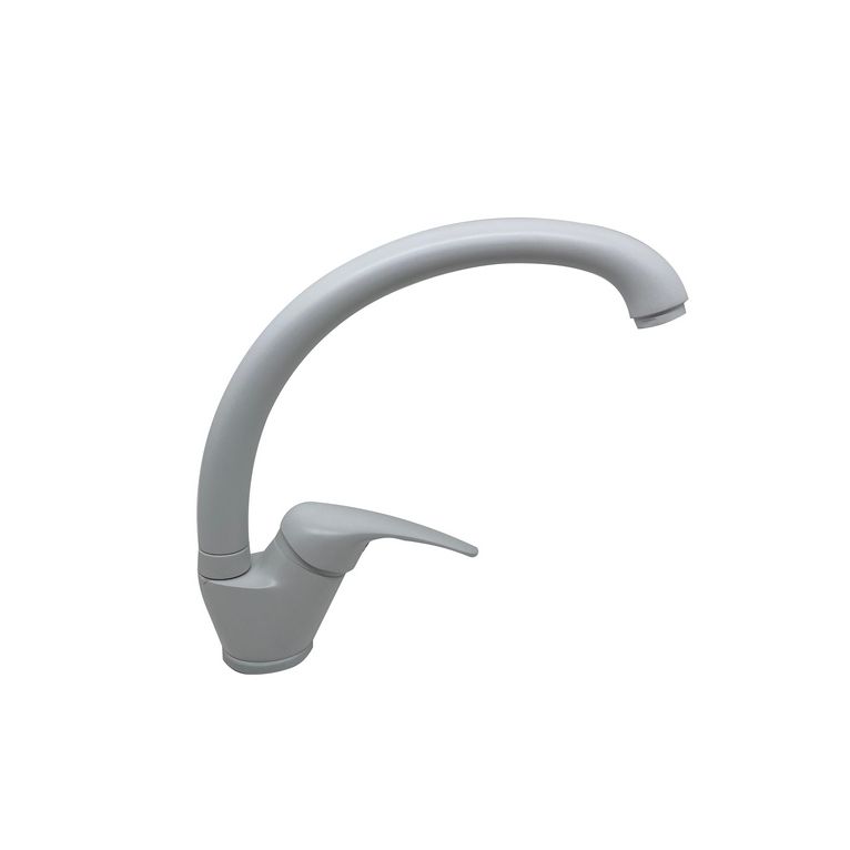 miscelatore lavello laterale bianco opaco con canna girevole completo di flessibili serie alice