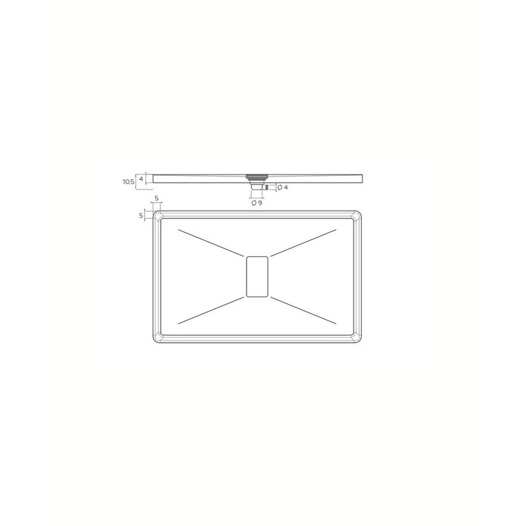 piatto doccia rettangolare in acrilico 80x100 cm - puro