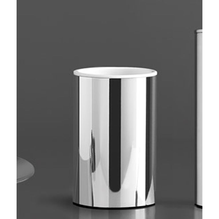 porta spazzolini da appoggio tondo cromo serie dot capannoli